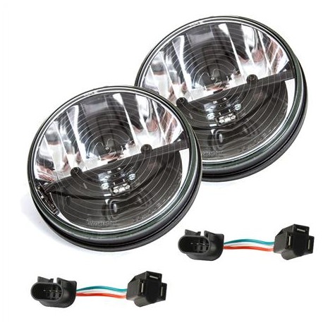 Комплект светодиодных фар с подогревом для Jeep Wrangler CJ,TJ,JK 1958-2018,Hummer H1,H2,Toyota FJ Cruiser,Land Rover Defender 9
